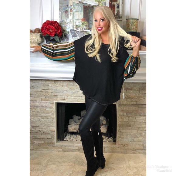 ❤️LAST 1! LAST CHANCE!! Oversized Waffle Knit Bishop Sleeve Top! - Picture 3 of 6